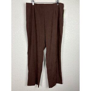 NEW Coldwater Creek Womens Pants 16 Hollywood Waist Straight‎ Leg Brown Office